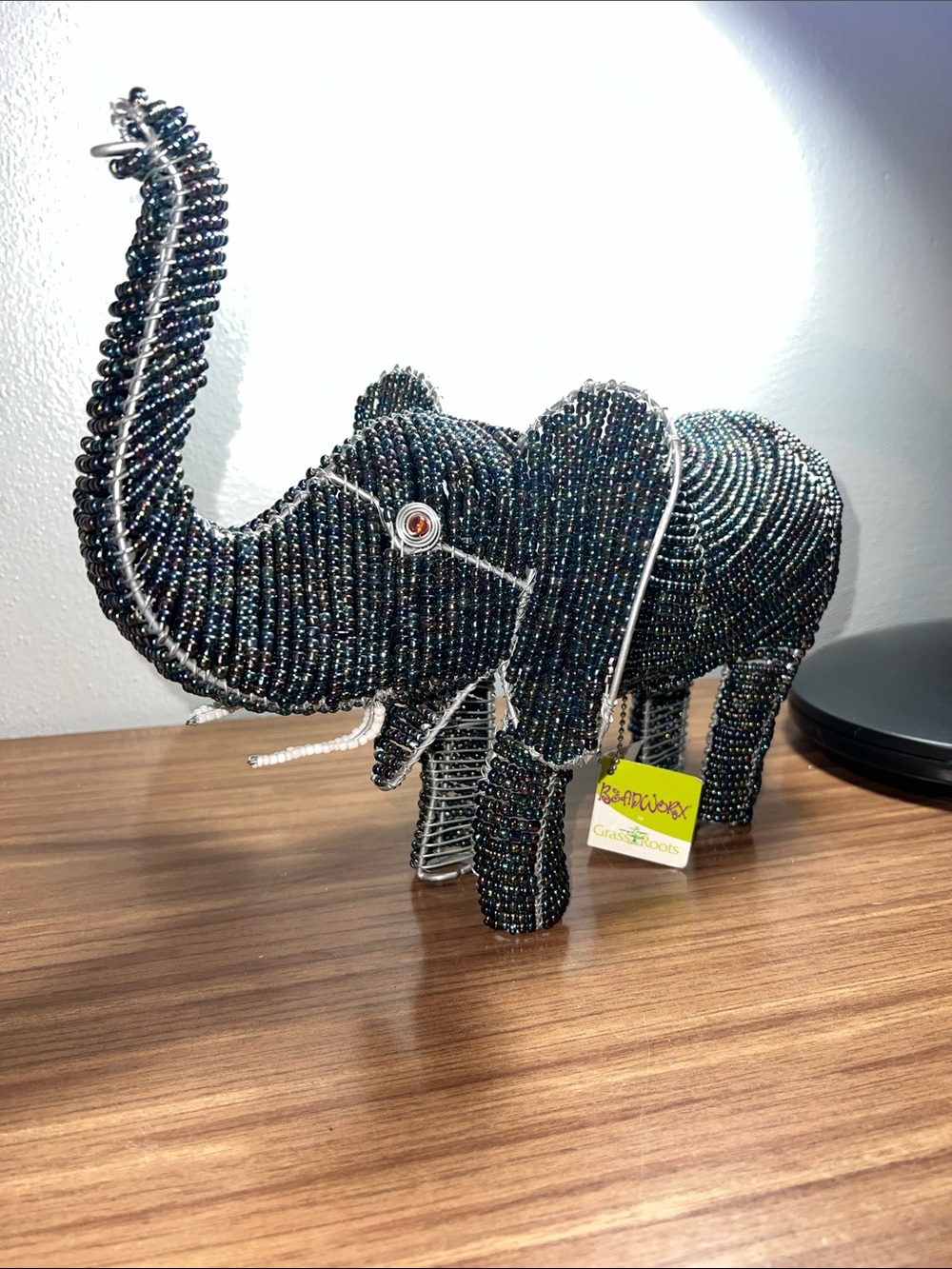Beadworx By GrassRoots Beaded Elephant Sculpture